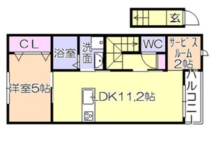 エスカレント国分の物件間取画像